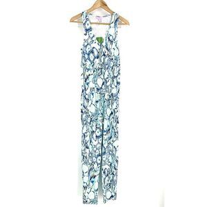 Lilly Pulitzer Paulina Jumpsuit Size XS Womens Blue Green Sunset Swim Print